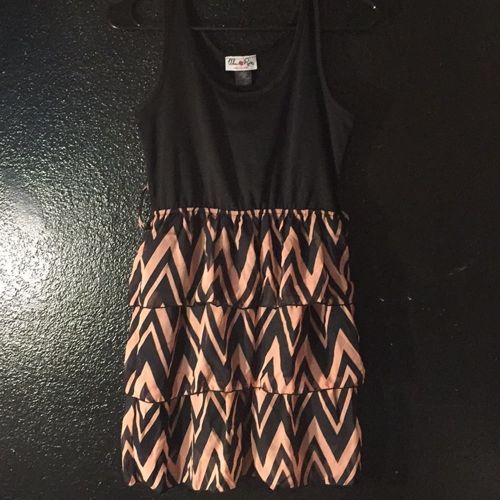 Urban Rose Kids Dress Black & Light Salmon Pink